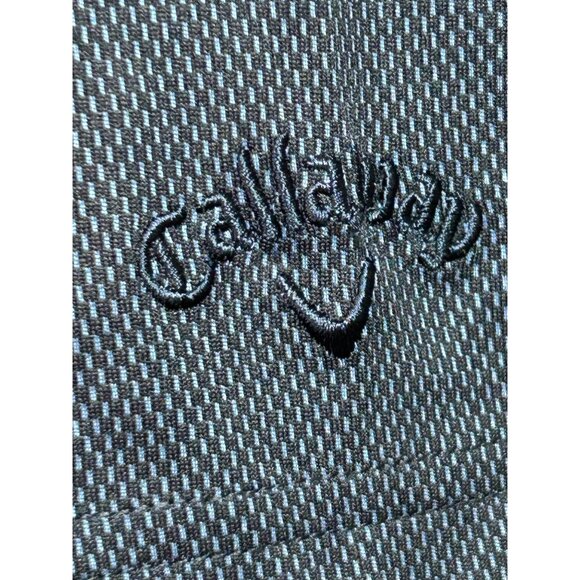 Callaway Men’s Opti Dri Golf Polo Shirt L Navy Short Sleeve “Baron Funds” Logo - Picture 5 of 14